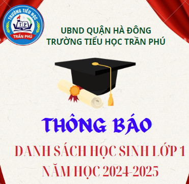 DANH SÁCH HỌC SINH LỚP 1 NĂM HỌC 2024-2025 CỦA TRƯỜNG TIỂU HỌC TRẦN PHÚ